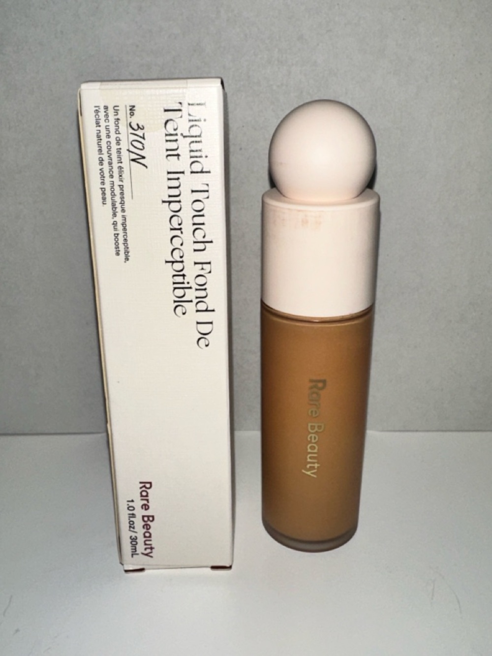 Rare Beauty Liquid Touch Foundation - Warm Deep (370N) Bottle with Box